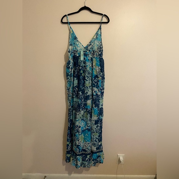 DEBBIE KATZ Blue and White Maxi Dress - Picture 5 of 9